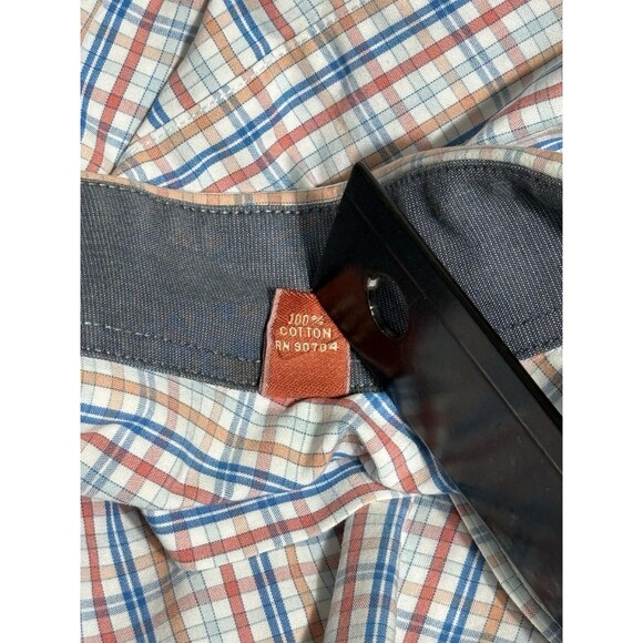 Original Penguin Button Up Mens 17 36/37 Plaid Slim Fit Cotton 90704 - Picture 4 of 9